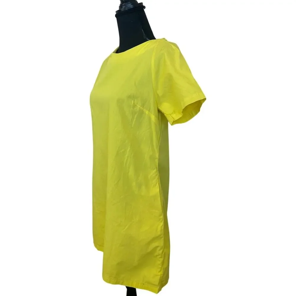 Osman Yousefzada Yellow Shift Mini Dress SIZE 8 T-shirt Cotton Office Work $210 - Picture 8 of 9